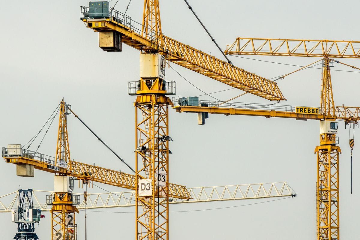 Tower crane on a construction site
