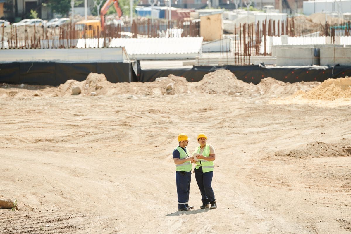 Engineers on a construction site